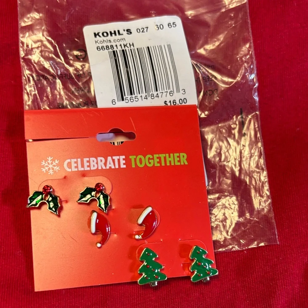 Spring & Christmas earrings; 3 Avon silvertone necklaces. 3 *FREE* hair clips! - Picture 6 of 15